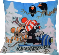 Kussen Molletje en Muisje op de Sneeuwscooter