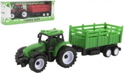 Kunststof tractor met aanhanger 21 cm met vrijloop, 2 kleuren
