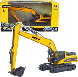 Metal track excavator with movable arm Huina 1:50 yellow