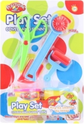 Modelleerset voor kinderen met kartelwieltje, schaar en deegroller