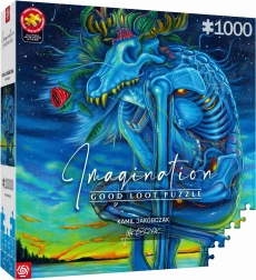 Puzzle Imagination : Kamil Jakóbczak – Loup blanc 1000 pièces