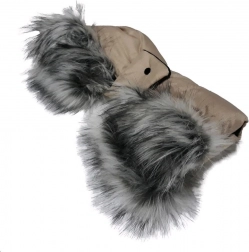 handmof voor kinderwagen 2-in-1 met bont latte New Baby