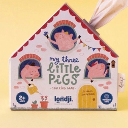 Figurines en bois Les trois petits cochons