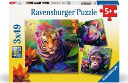 Jungle Babies Puzzle by Ravensburger 3x49 Pieces