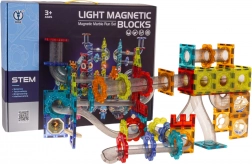 Kit de construction magnétique lumineux piste à billes 228 pièces