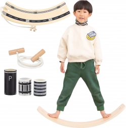 Houten balansbord Viga met touw en weg