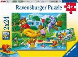 Puzzel Berenfamilie kampeert 2×24 stukjes RAVENSBURGER