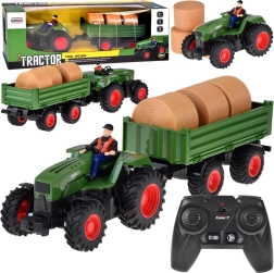 Tracteur RC pour enfants avec remorque et bottes de foin télécommandé
