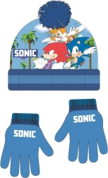 Sonic muts- en handschoenenset blauw