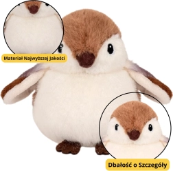 Moineau en peluche avec porte-clés et lest 12 cm