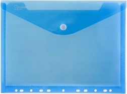 Documentenmap met drukknoop A4 met europerforatie Opaline blauw (verpakking 5 stuks)
