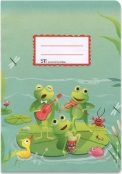 Schoolschrift A5 met hulplijn kikkertjes 10 bladen