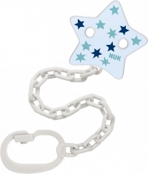 NUK fopspeenketting met clip blauw