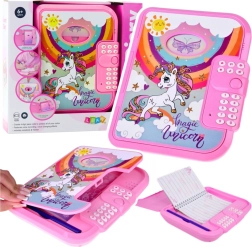 Journal électronique avec code licorne rose