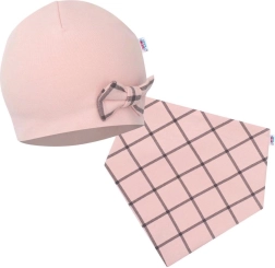 Baby-mutsje en nekwarmer NEW BABY Missy roze