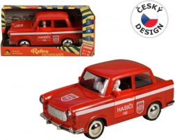 Retro brandweerauto met vliegwielaandrijving