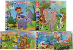 Kleurplaten met stickers – schilderen op nummer, 5 bladen en 2 stickervellen