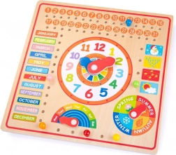 Bigjigs Toys houten kalender met klok