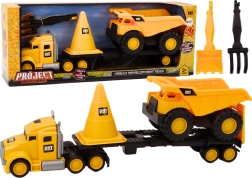 Construction Set – Yellow Tractor Unit with Trailer and Tipper for Kids