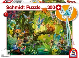Puzzle Schmidt Fées dans la forêt 200 pièces avec baguette féerique en cadeau