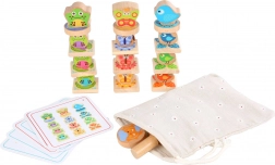 Lucy & Leo Little Friends – wooden balancing game with pattern cards, 33 pieces