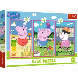 Puzzel 3x50 Peppa Pig - De kracht van vriendschap
