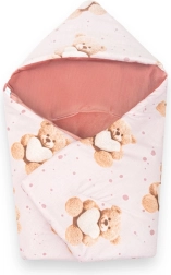 Couverture d’emmaillotage chaude pour siège auto NEW BABY Love Teddy Bear, rose