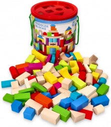 Blocs en bois colorés 100 pcs