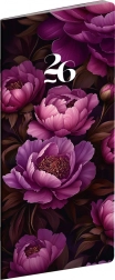 Pocketagenda Paarse bloemen 2026
