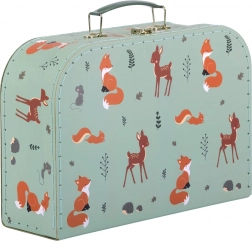 A Little Lovely Company set van twee kartonnen kinderkoffertjes met bosdierenmotief – Vriendjes