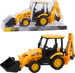 Bouwgraafmachine met twee bakken – geel