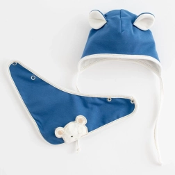 Lente baby mutsje met halsdoek New Baby Sebastian blauw 12–18 maanden