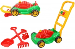 kunststof grasmaaier voor kinderen met accessoires in net