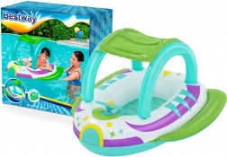 Inflatable kids’ boat with sunshade and steering wheel BESTWAY Space Splash