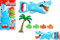 Set de bain ludique Requin chasseur de poissons bleu