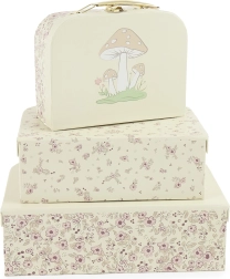 Set de valisettes en carton à motif faon Ella – fleurs vintage