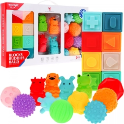 Mega set van 20 dierlijke ballen voor kinderen 6m+ Sensorisch speelgoed Handrevalidatie