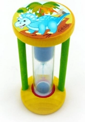 Zandloper voor het meten van poetstijd dinosaurus