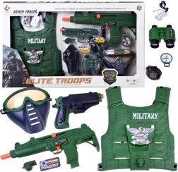 Military set for little soldiers with tactical vest