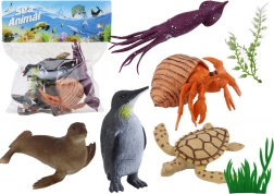Set of Sea Animal Figures with Plants 8 pcs