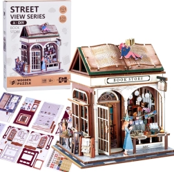 Puzzle 3D en bois librairie avec éclairage, 148 pièces