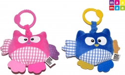 Vibrerende pluchen uil voor boven het bedje, rammelaar 21 cm