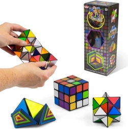 Puzzelset 3-in-1 – 3x3 kubus, ster-infinity en zeshoekige puzzel