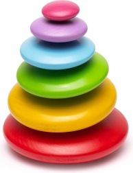 Balancerende gekleurde houten keien