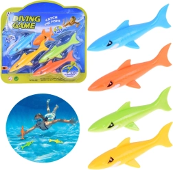 Set of 4 Colored Sharks for Children's Diving Lessons