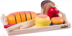 Houten set voor het snijden van ontbijt