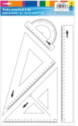 set van 4 transparante linialen