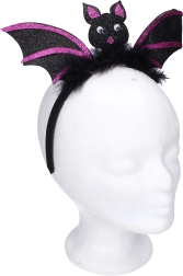 Carnavalsset – haarband met vleermuisversiering, paars