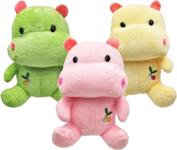 Pluchen nijlpaardje 18 cm zittend met borduursel