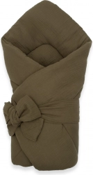Mousseline strik-inwikkeldoek NEW BABY olive